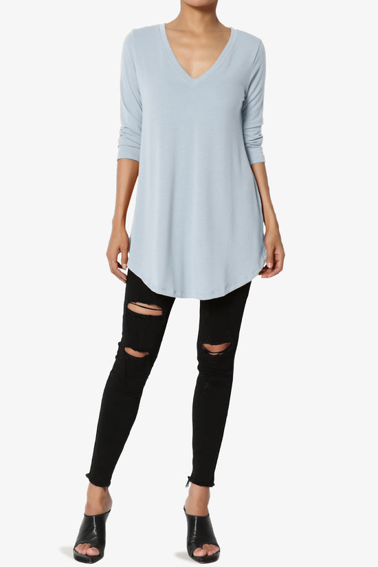 Load image into Gallery viewer, Ramada 3/4 Sleeve Flowy Jersey Top ASH BLUE_6
