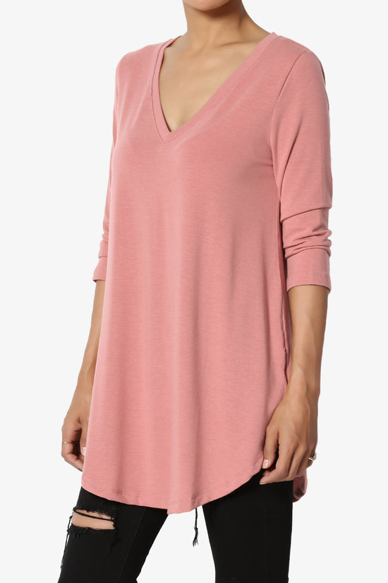 Load image into Gallery viewer, Ramada 3/4 Sleeve Flowy Jersey Top DUSTY ROSE_3
