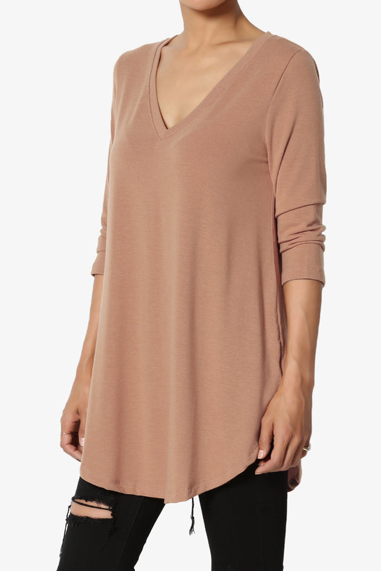 Ramada 3/4 Sleeve Flowy Jersey Top EGG SHELL_3