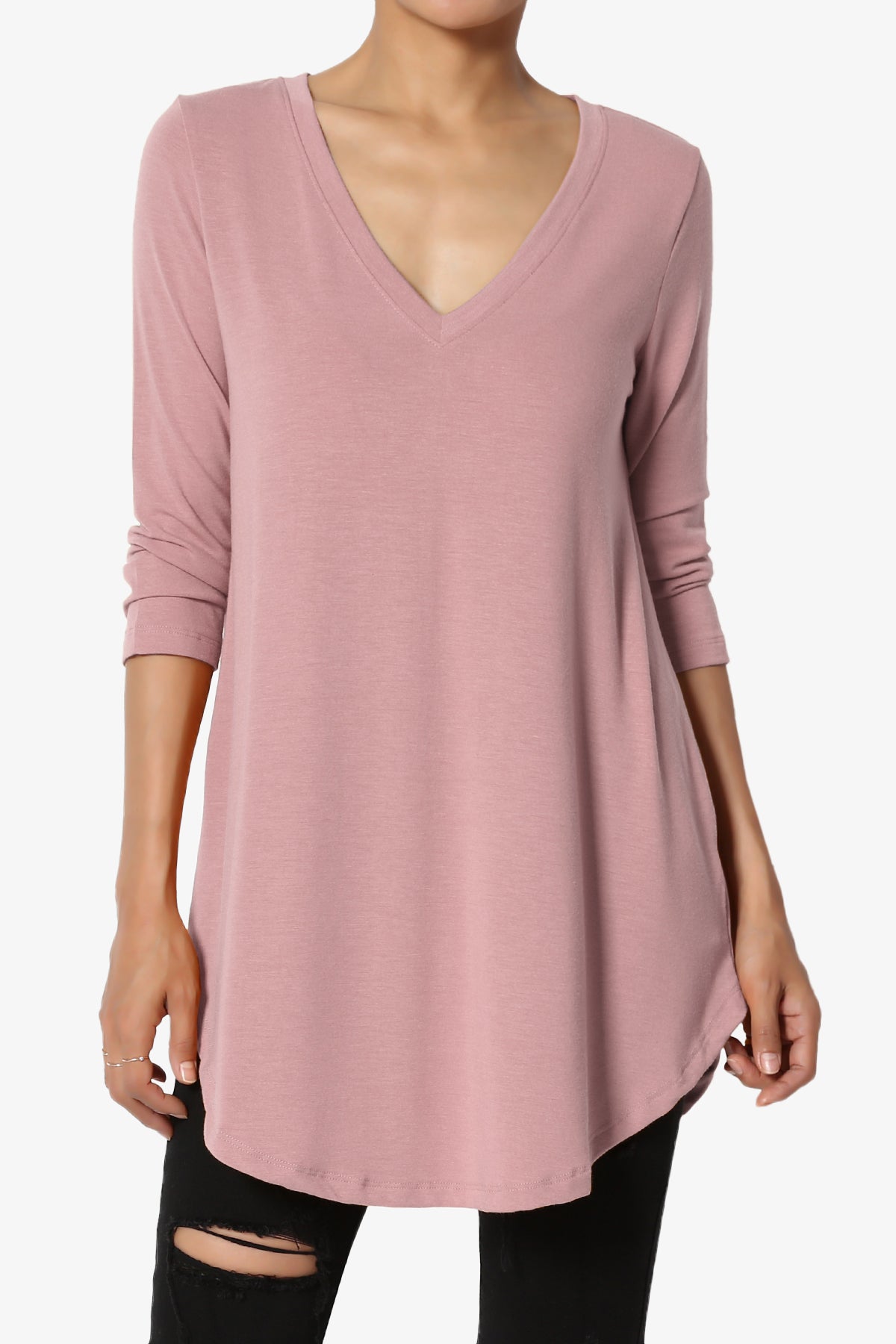 Load image into Gallery viewer, Ramada 3/4 Sleeve Flowy Jersey Top LIGHT ROSE_1
