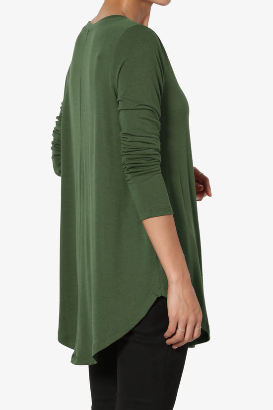 Load image into Gallery viewer, Ramada Long Sleeve Flowy Jersey Top ARMY GREEN_4

