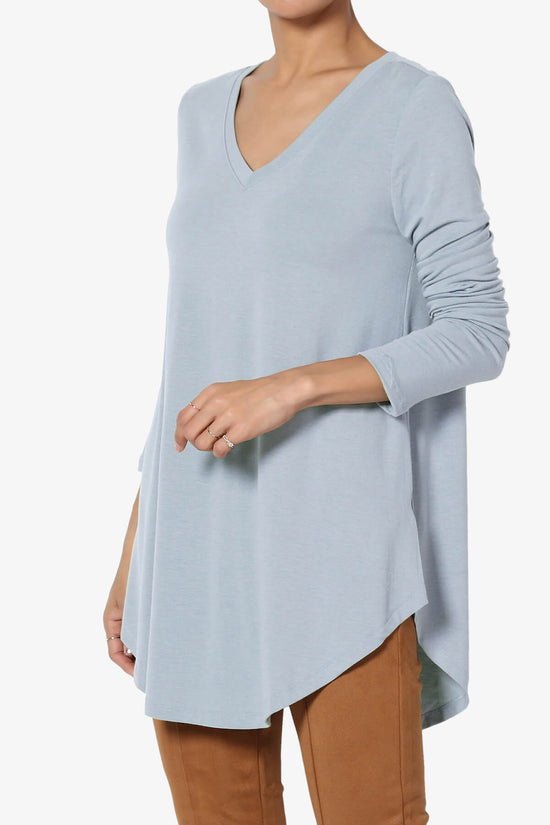 Ramada Long Sleeve Flowy Jersey Top ASH BLUE_3