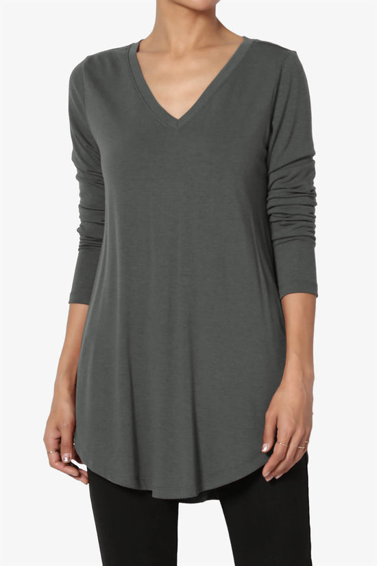 Ramada Long Sleeve Flowy Jersey Top ASH GREY_1