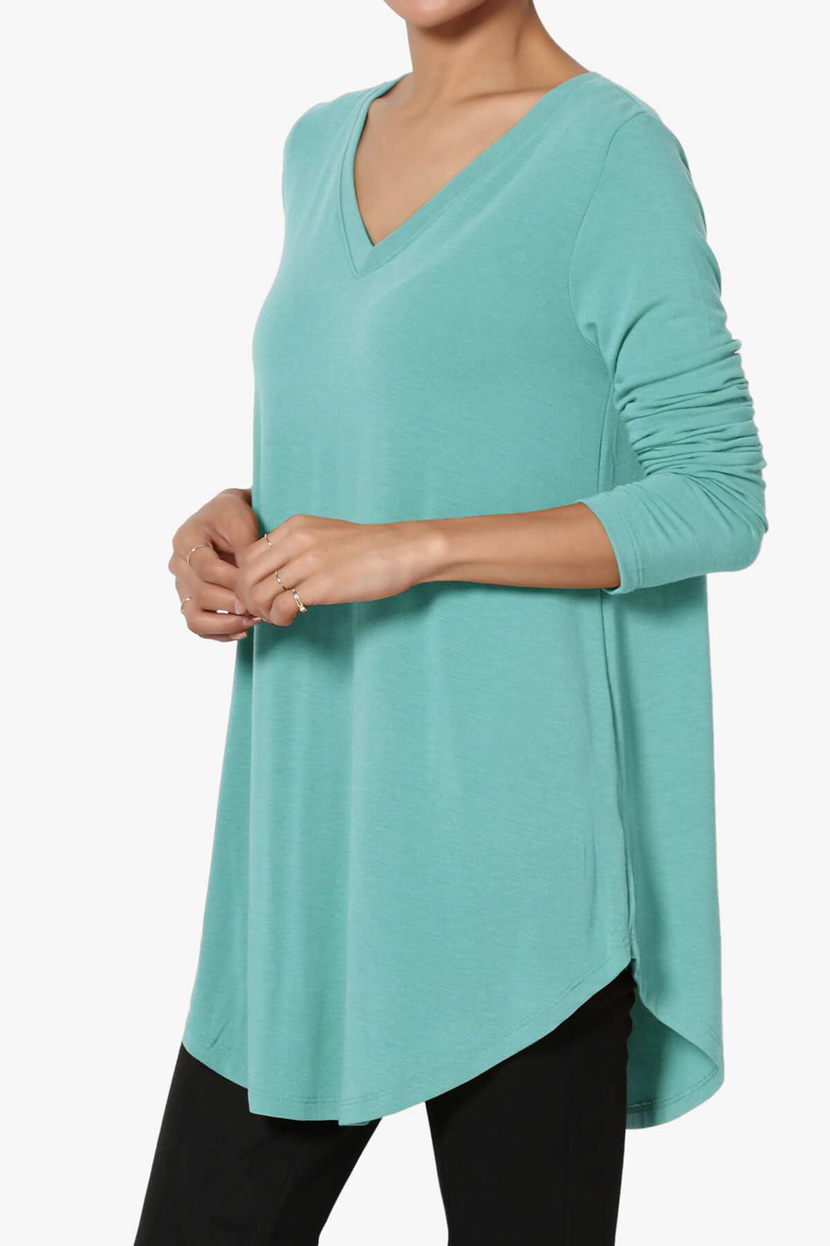 Load image into Gallery viewer, Ramada Long Sleeve Flowy Jersey Top ASH MINT_3
