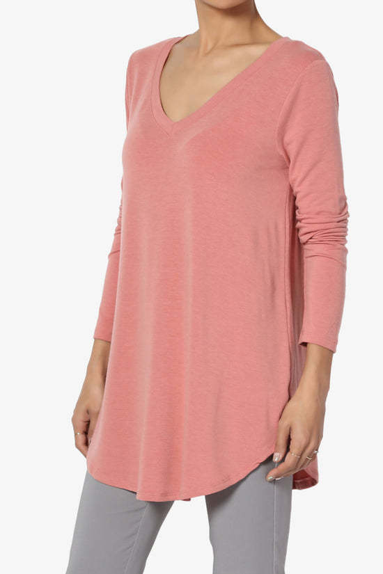 Load image into Gallery viewer, Ramada Long Sleeve Flowy Jersey Top ASH ROSE_3
