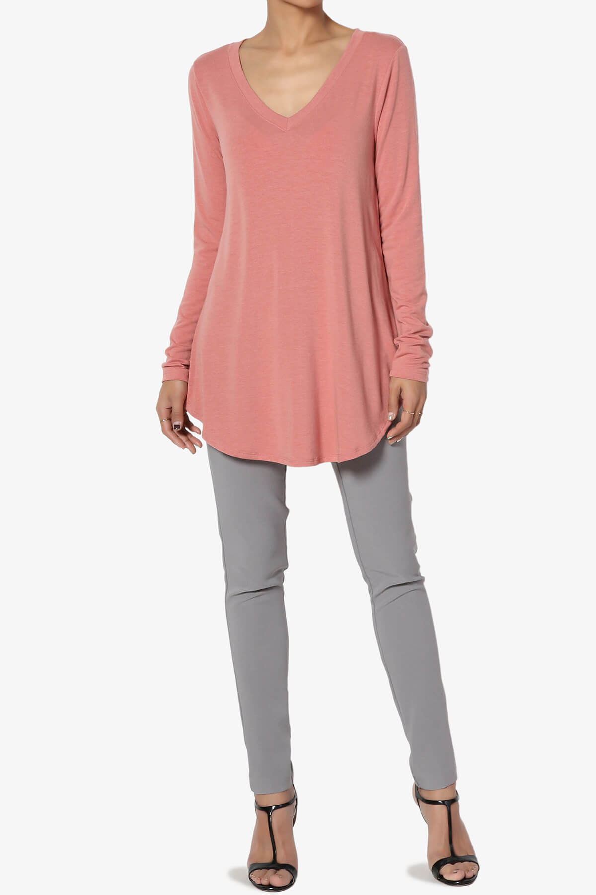 Load image into Gallery viewer, Ramada Long Sleeve Flowy Jersey Top ASH ROSE_6

