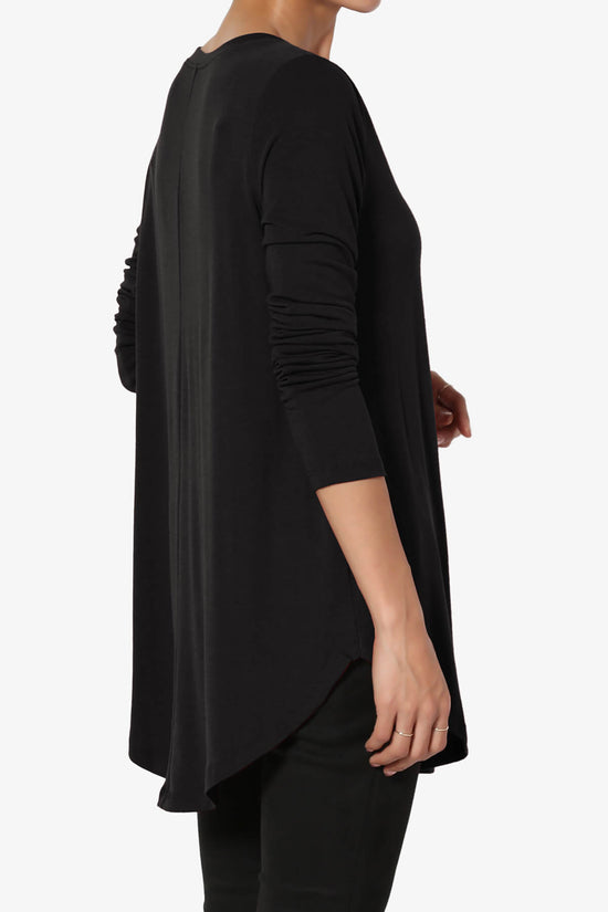 Ramada Long Sleeve Flowy Jersey Top BLACK_4