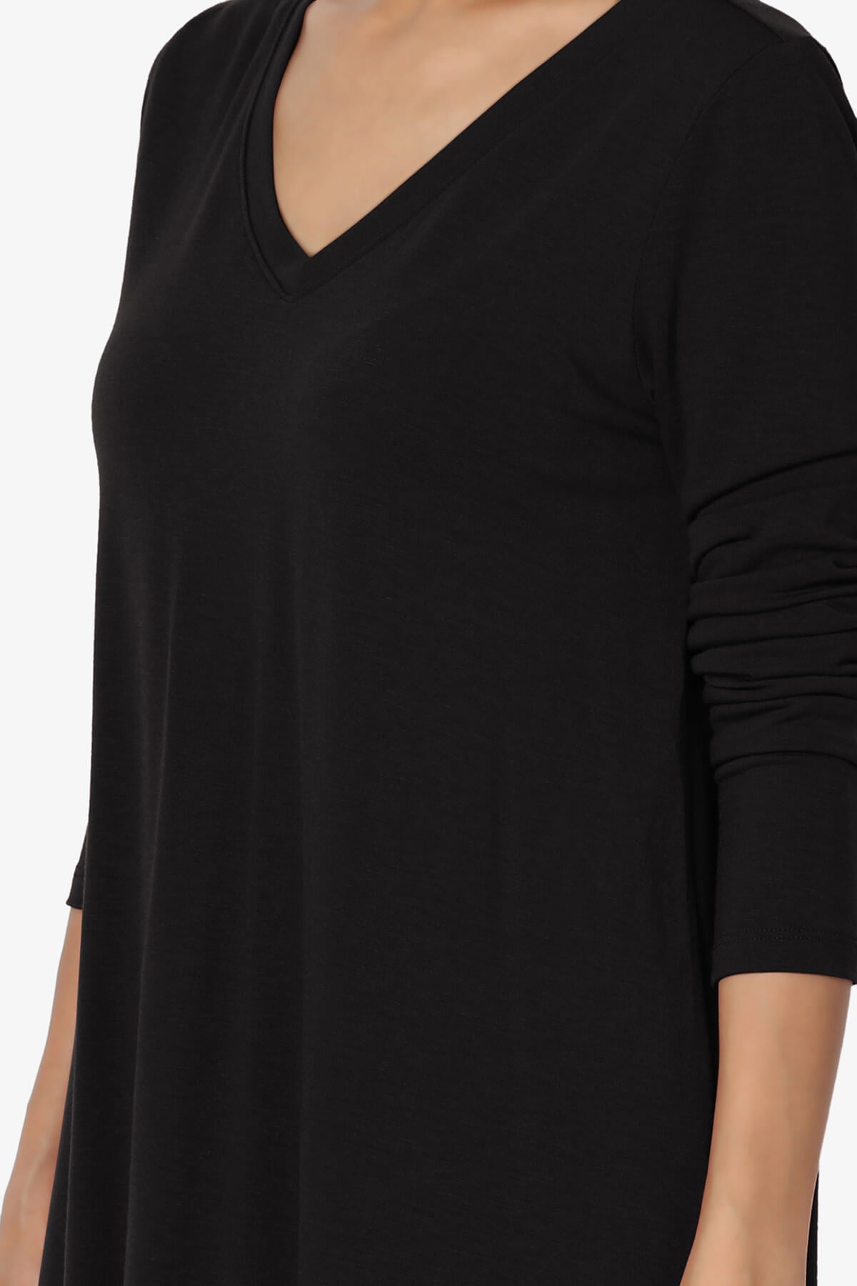 Ramada Long Sleeve Flowy Jersey Top BLACK_5