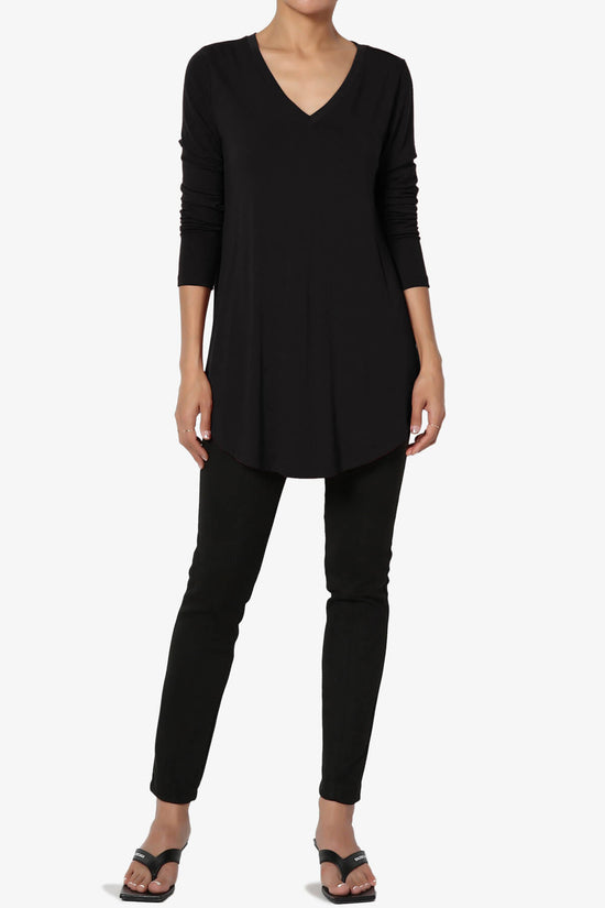 Load image into Gallery viewer, Ramada Long Sleeve Flowy Jersey Top BLACK_6
