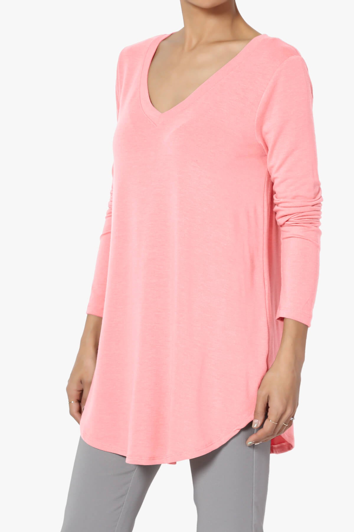 Ramada Long Sleeve Flowy Jersey Top BRIGHT PINK_3