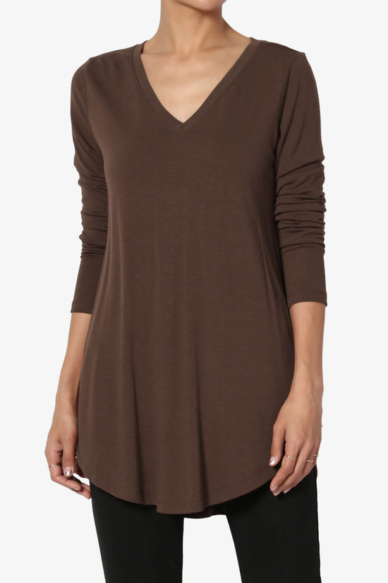 Load image into Gallery viewer, Ramada Long Sleeve Flowy Jersey Top BROWN_1
