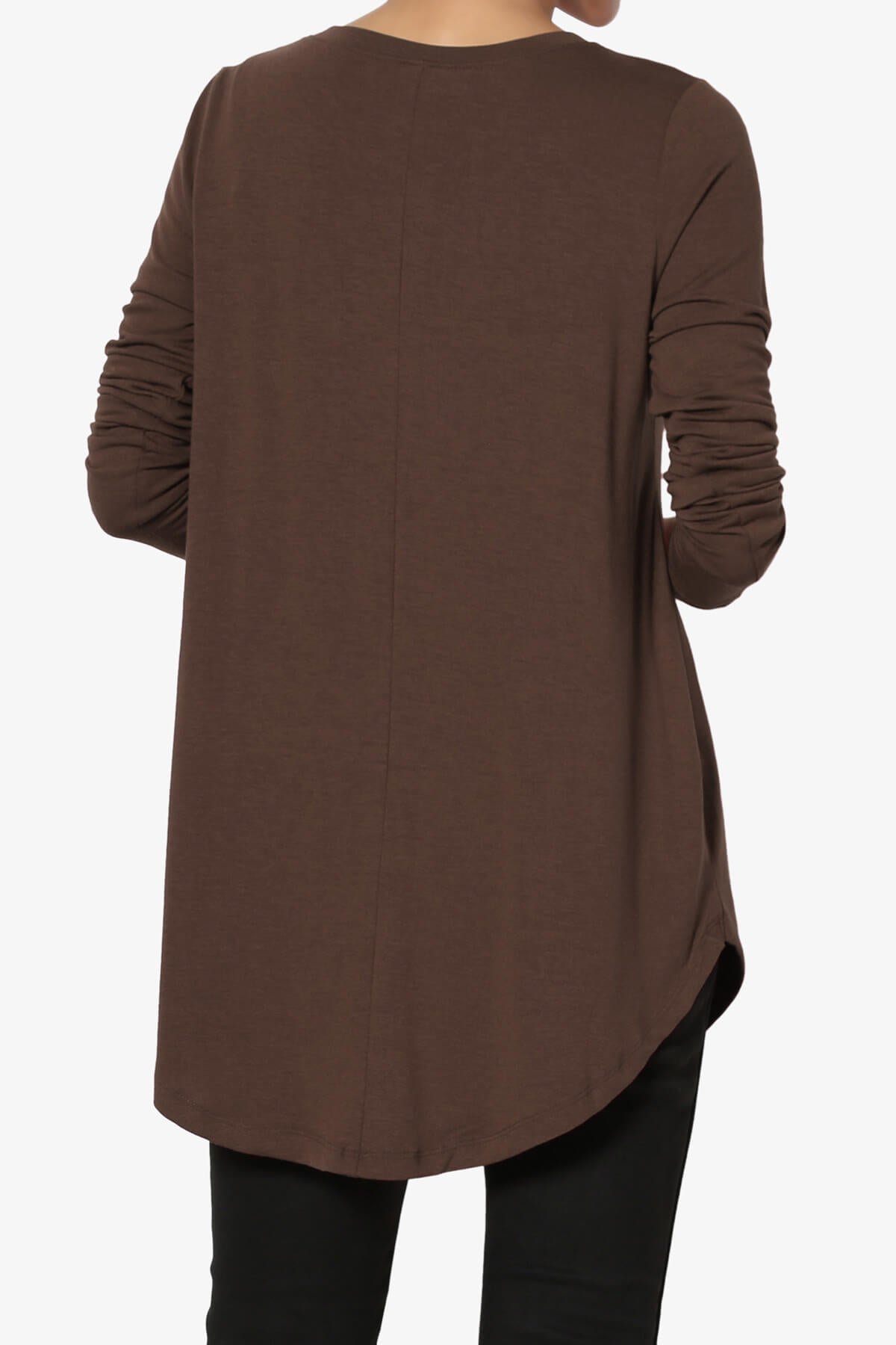 Ramada Long Sleeve Flowy Jersey Top BROWN_2