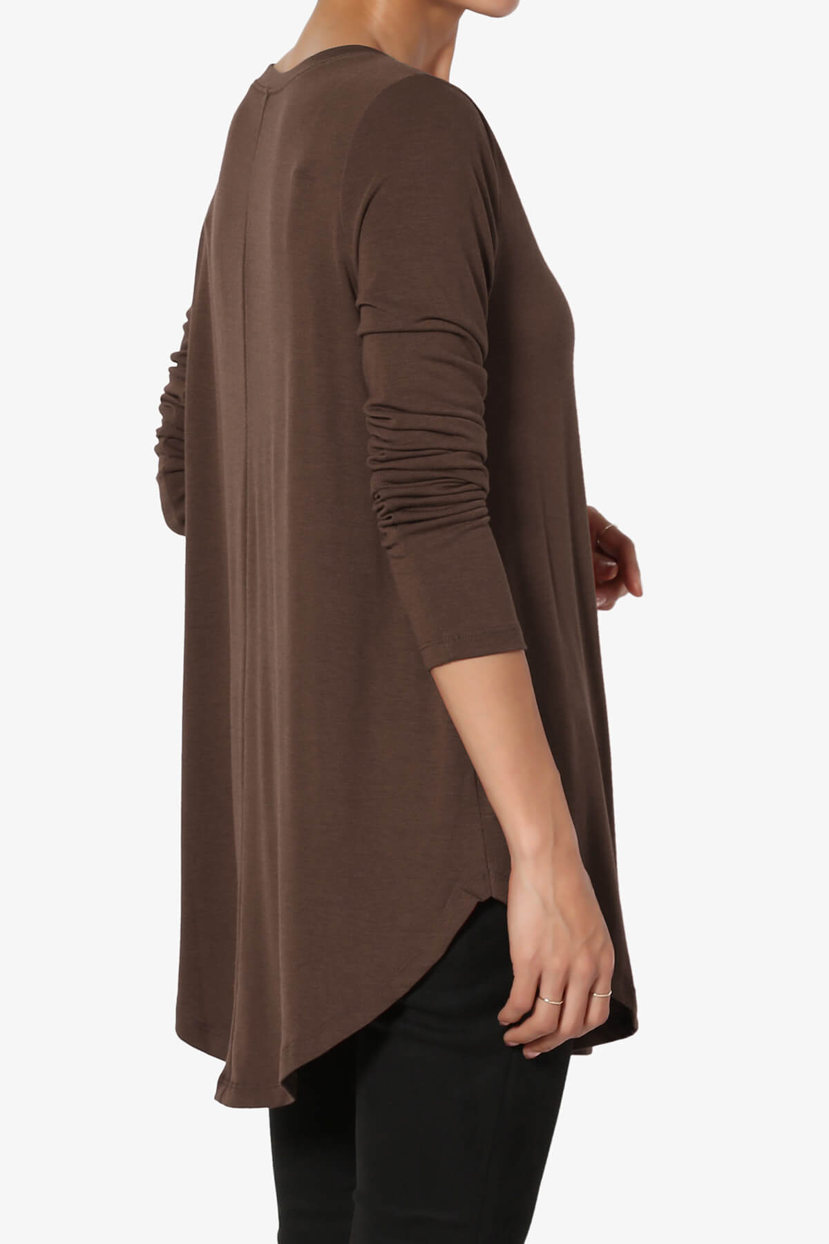 Ramada Long Sleeve Flowy Jersey Top BROWN_4