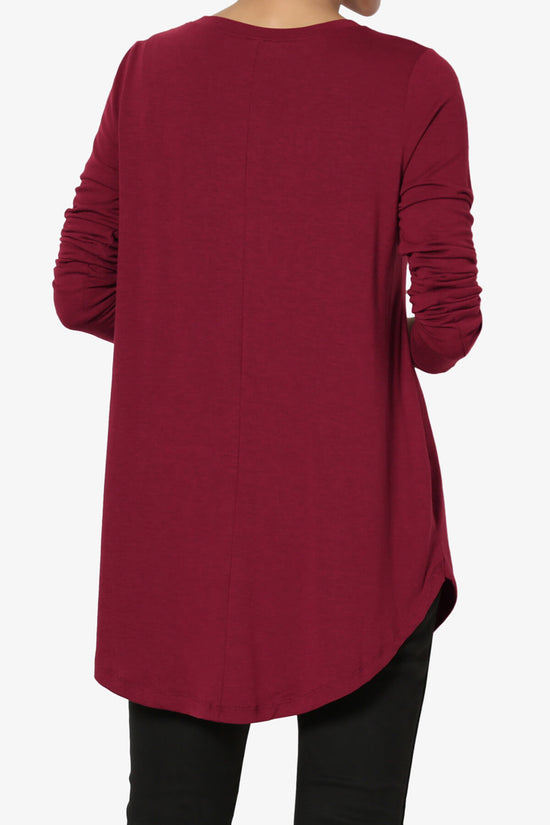 Load image into Gallery viewer, Ramada Long Sleeve Flowy Jersey Top BURGUNDY_2
