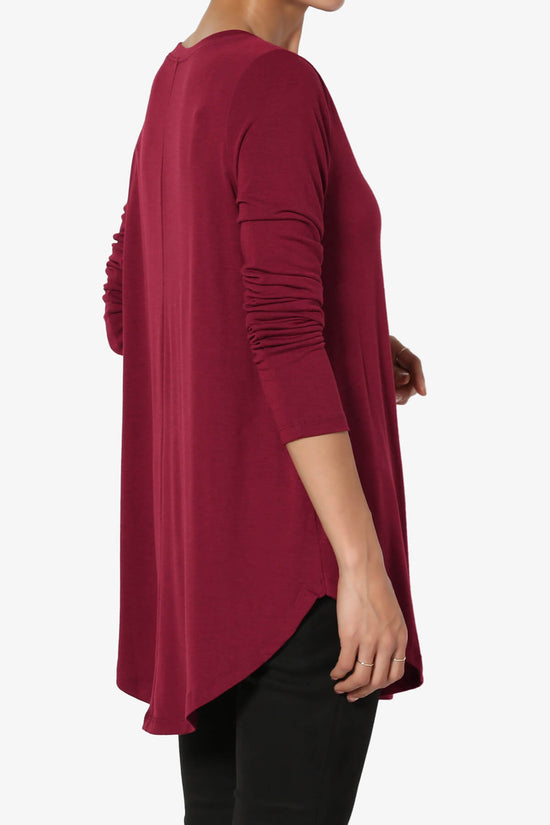 Load image into Gallery viewer, Ramada Long Sleeve Flowy Jersey Top BURGUNDY_4
