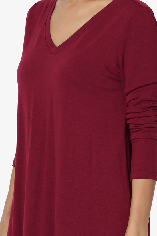 Load image into Gallery viewer, Ramada Long Sleeve Flowy Jersey Top BURGUNDY_5
