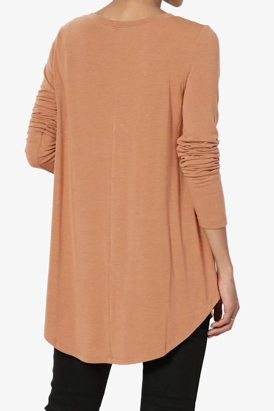 Ramada Long Sleeve Flowy Jersey Top CAMEL_2