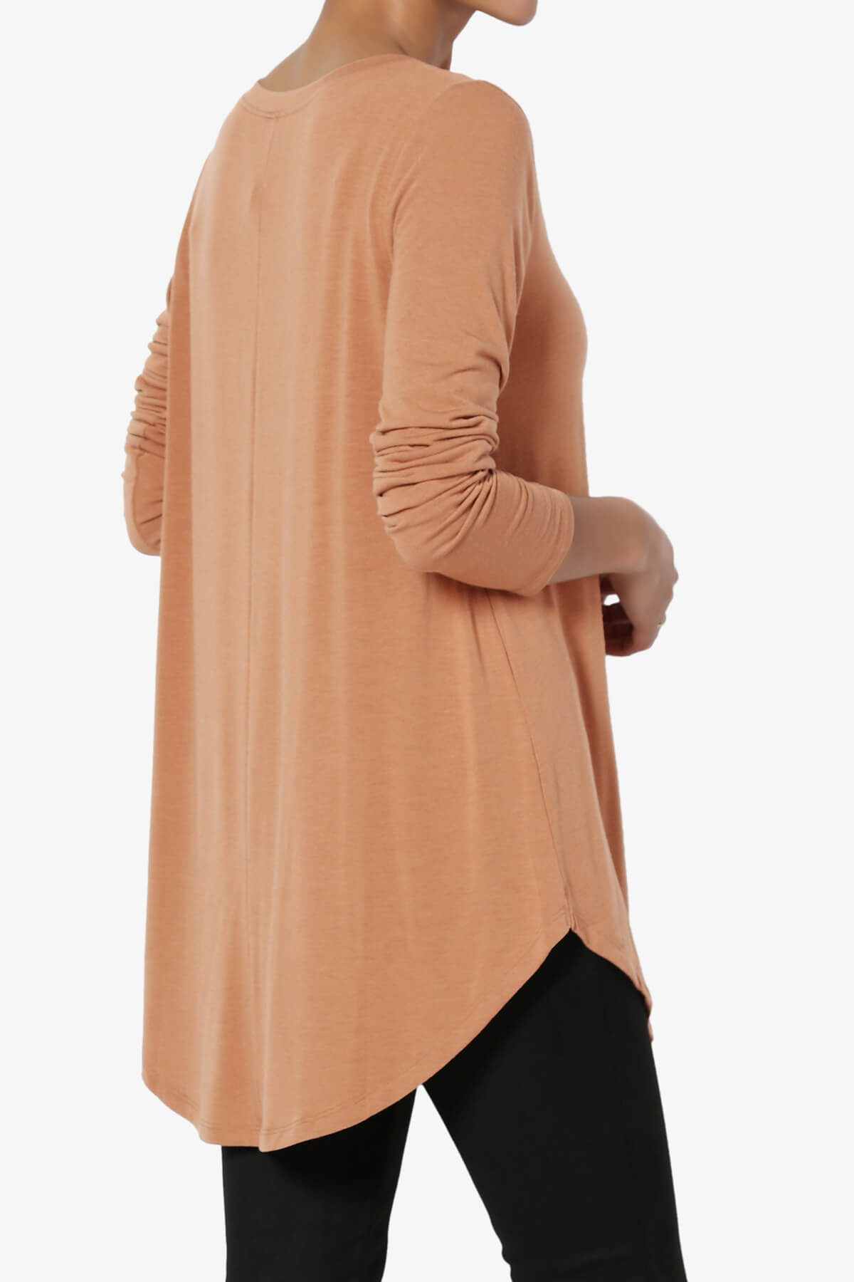 Ramada Long Sleeve Flowy Jersey Top CAMEL_4