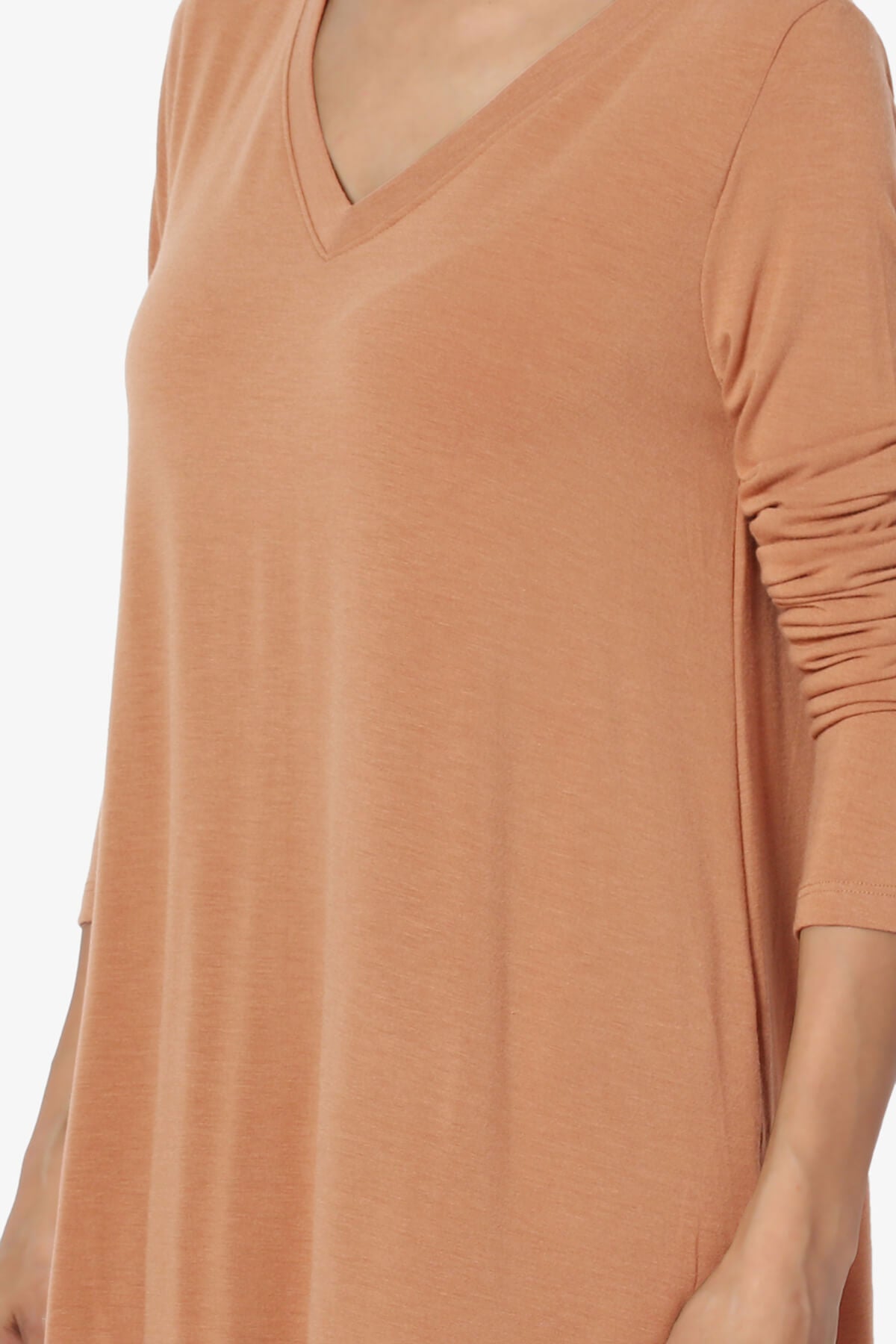 Ramada Long Sleeve Flowy Jersey Top CAMEL_5