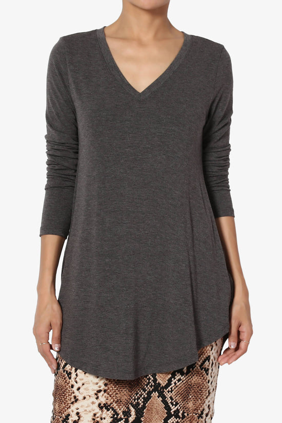 Load image into Gallery viewer, Ramada Long Sleeve Flowy Jersey Top CHARCOAL_1
