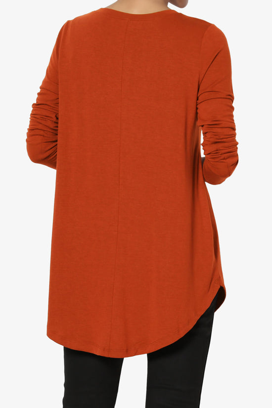 Ramada Long Sleeve Flowy Jersey Top COPPER_2