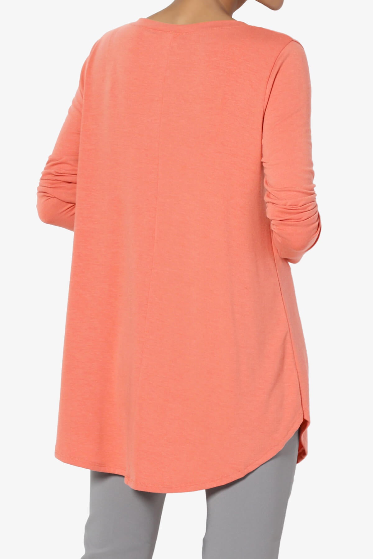 Ramada Long Sleeve Flowy Jersey Top CORAL_2