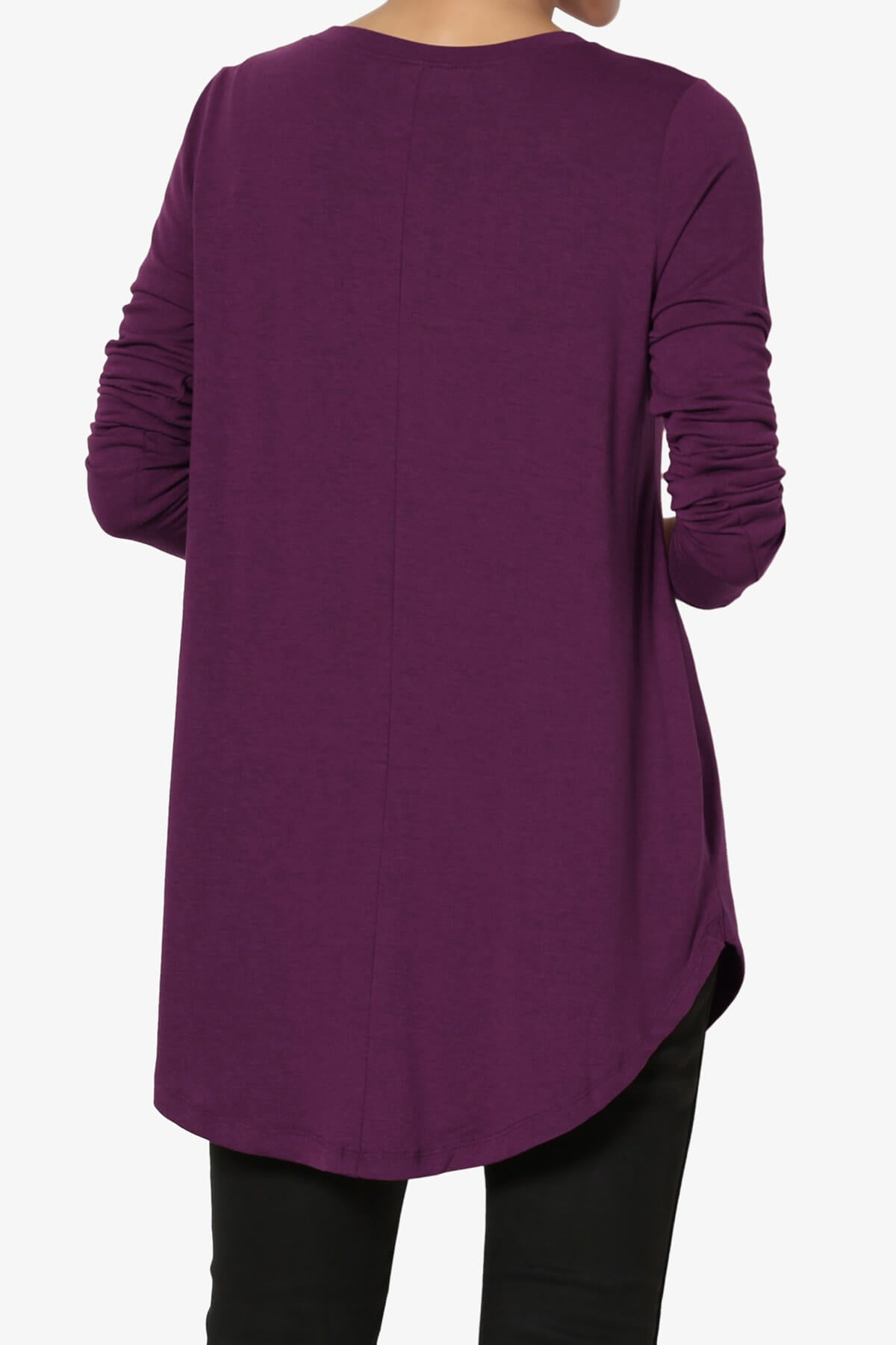 Ramada Long Sleeve Flowy Jersey Top DARK PLUM_2