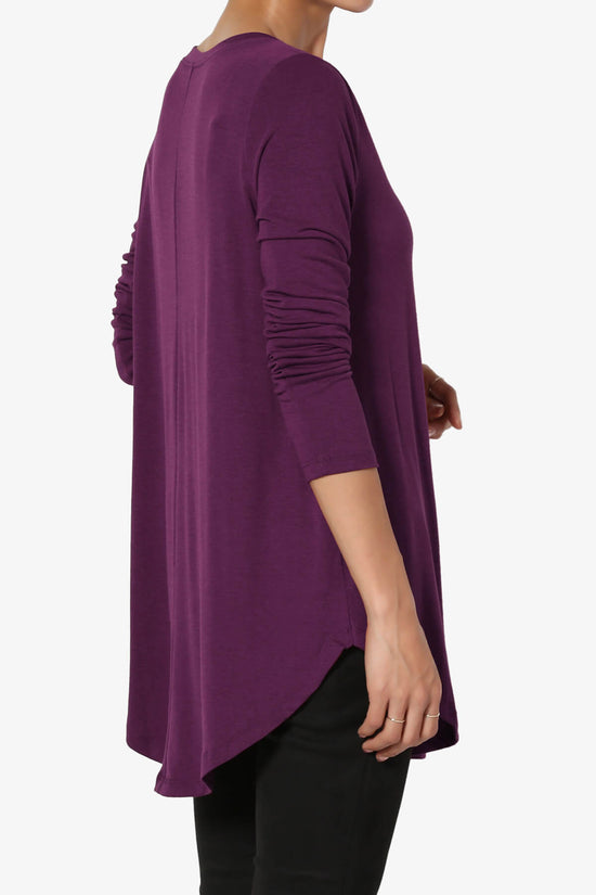 Ramada Long Sleeve Flowy Jersey Top DARK PLUM_4