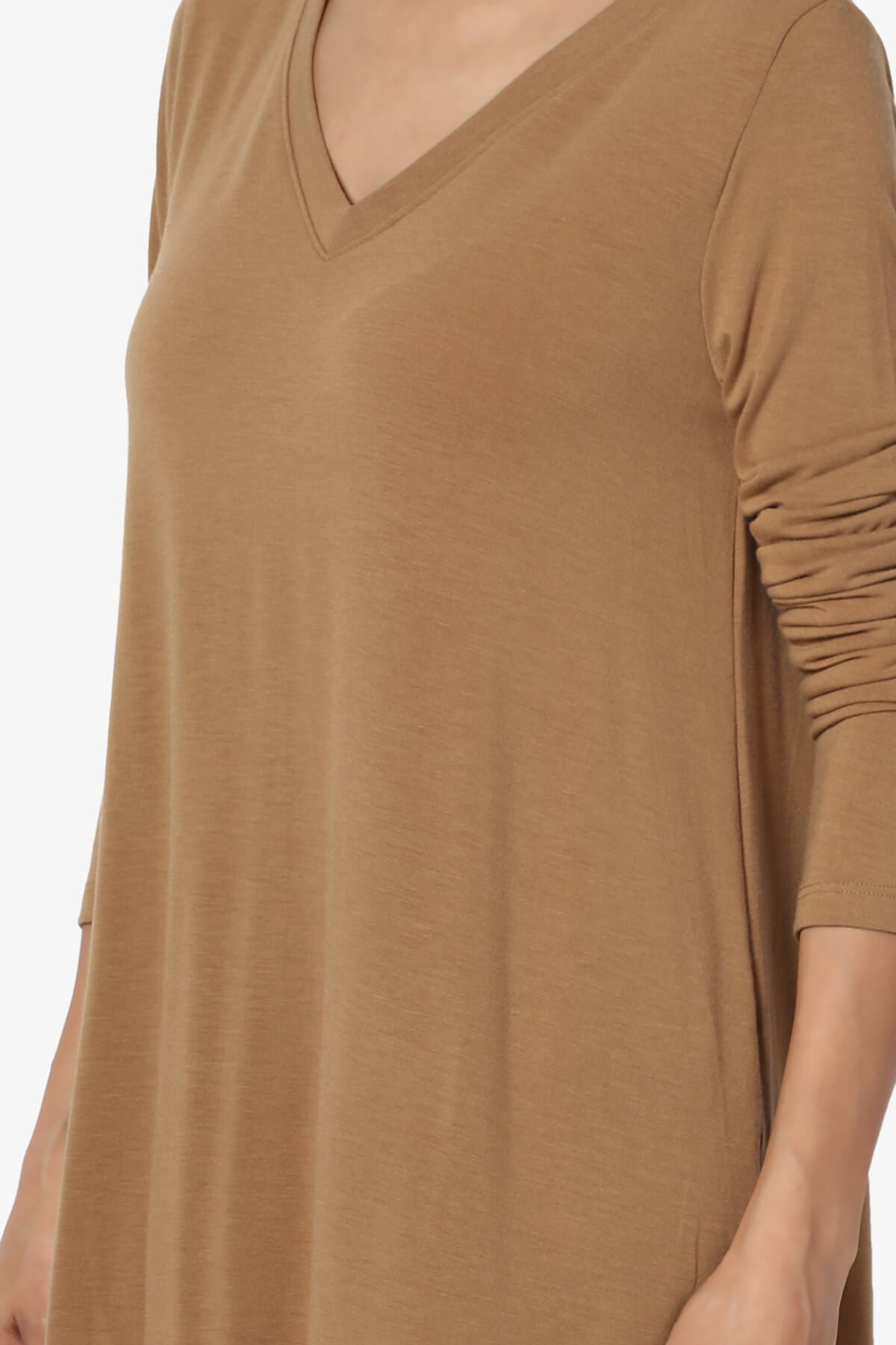 Ramada Long Sleeve Flowy Jersey Top DEEP CAMEL_5