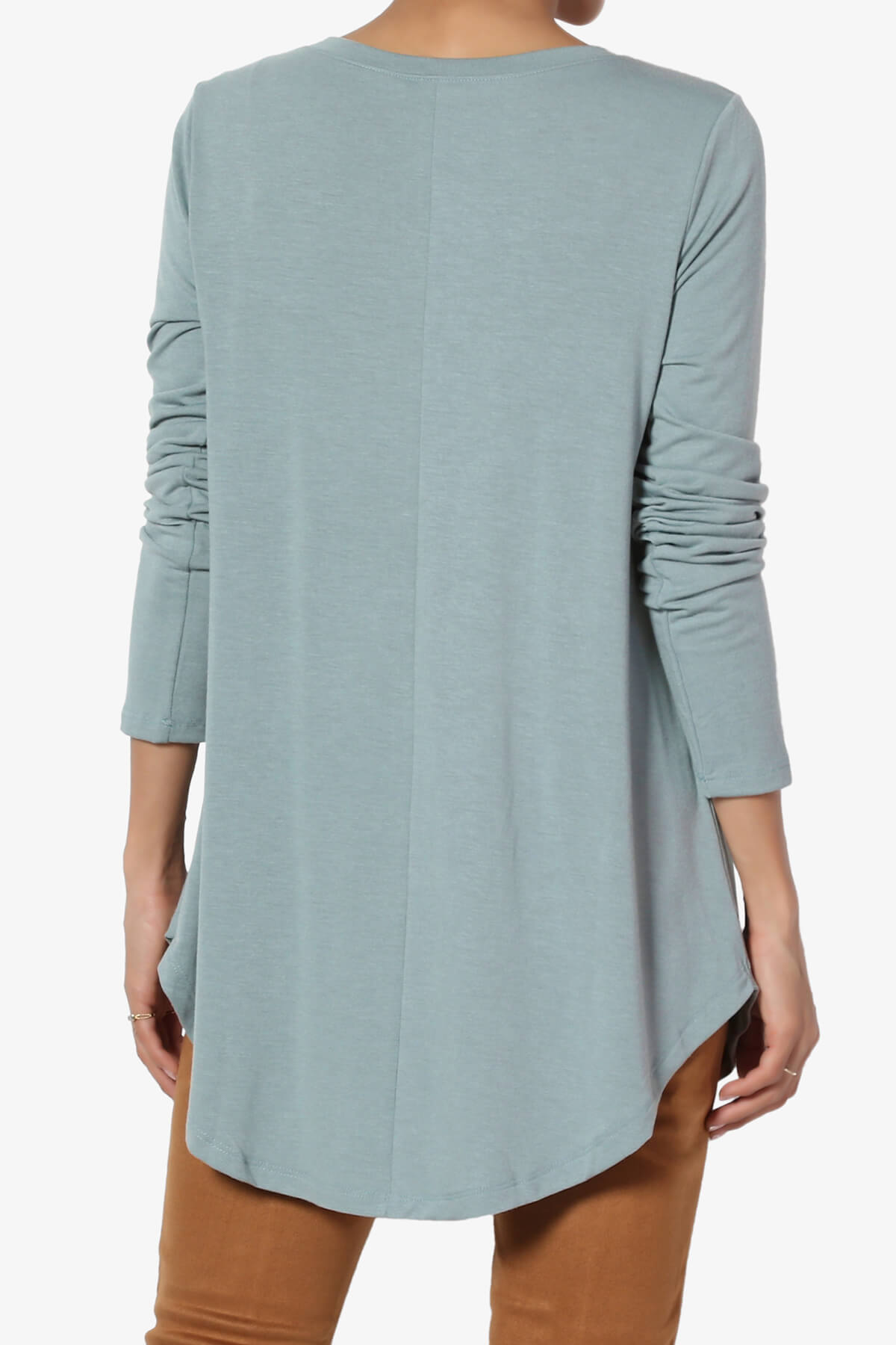 Ramada Long Sleeve Flowy Jersey Top DUSTY BLUE_2