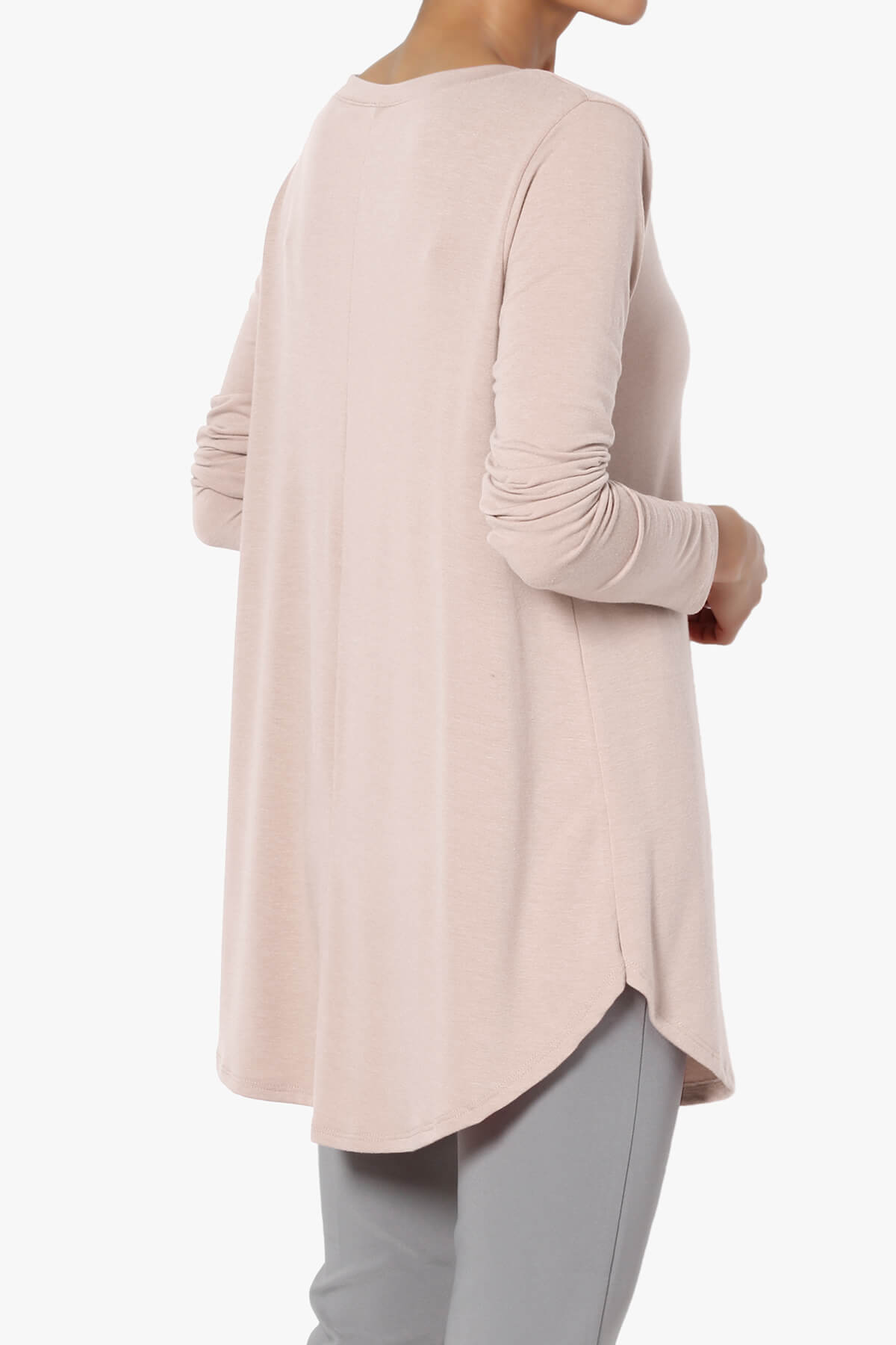 Ramada Long Sleeve Flowy Jersey Top DUSTY BLUSH_4