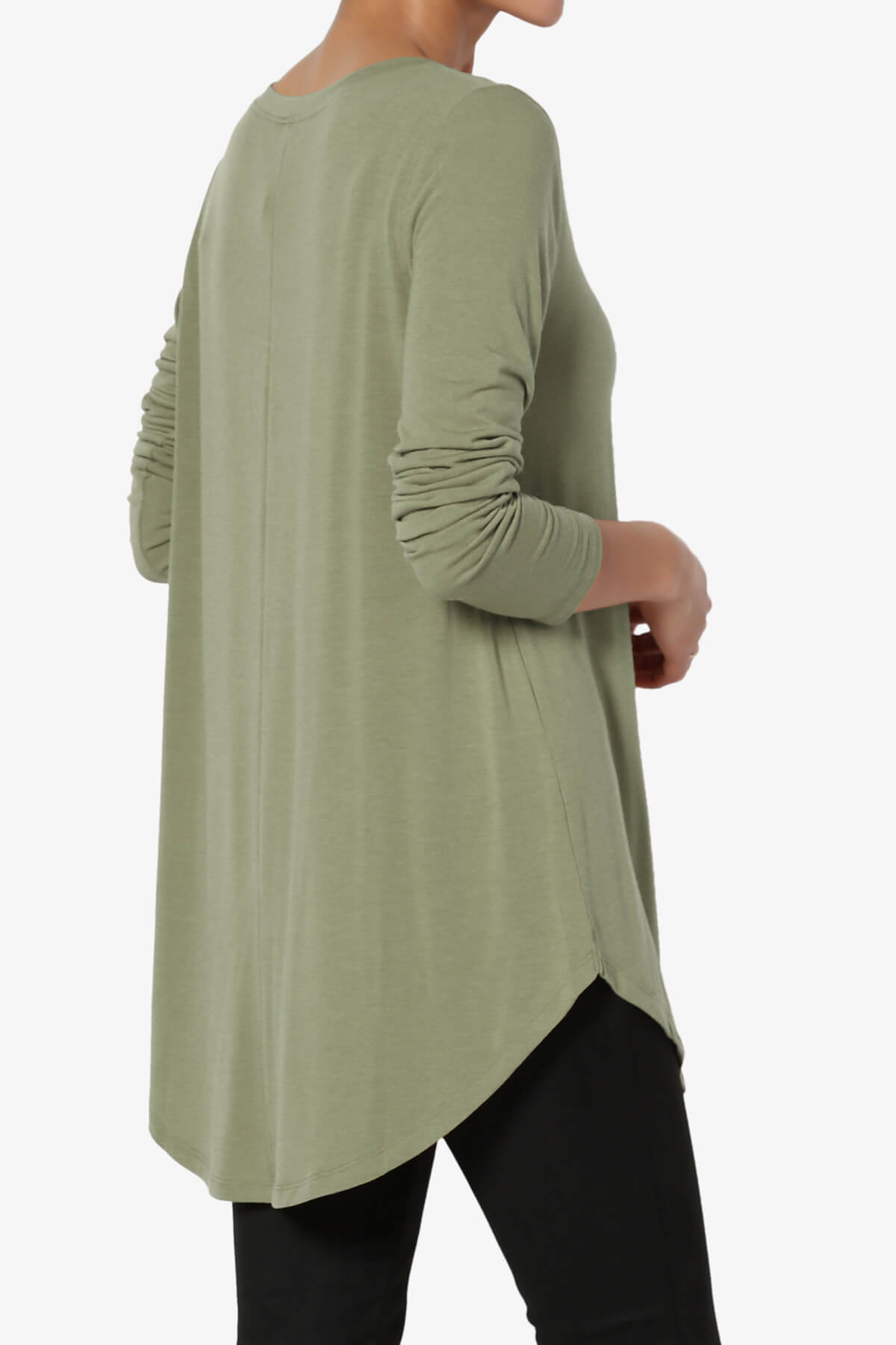 Ramada Long Sleeve Flowy Jersey Top DUSTY OLIVE_4