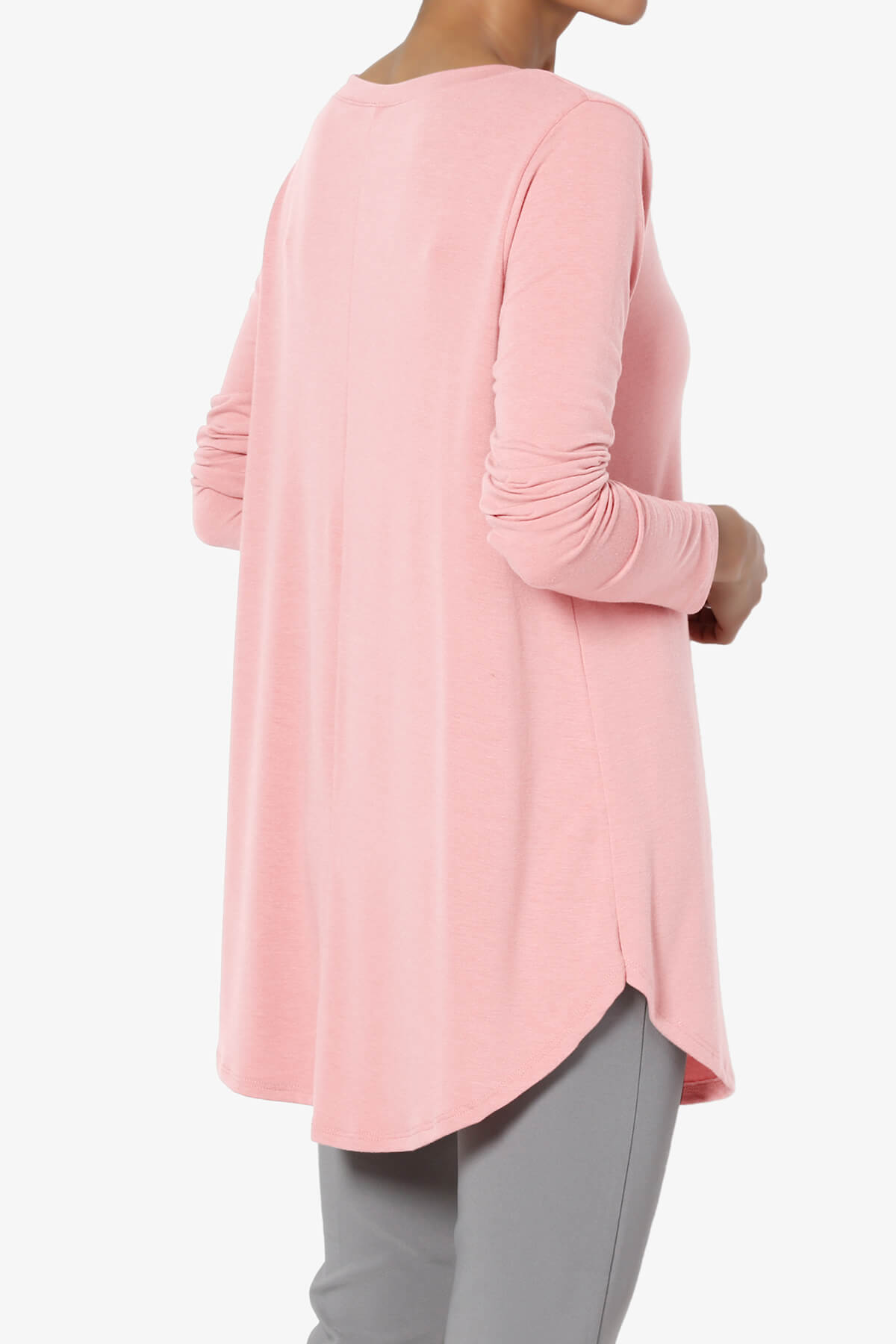 Ramada Long Sleeve Flowy Jersey Top DUSTY PINK_4