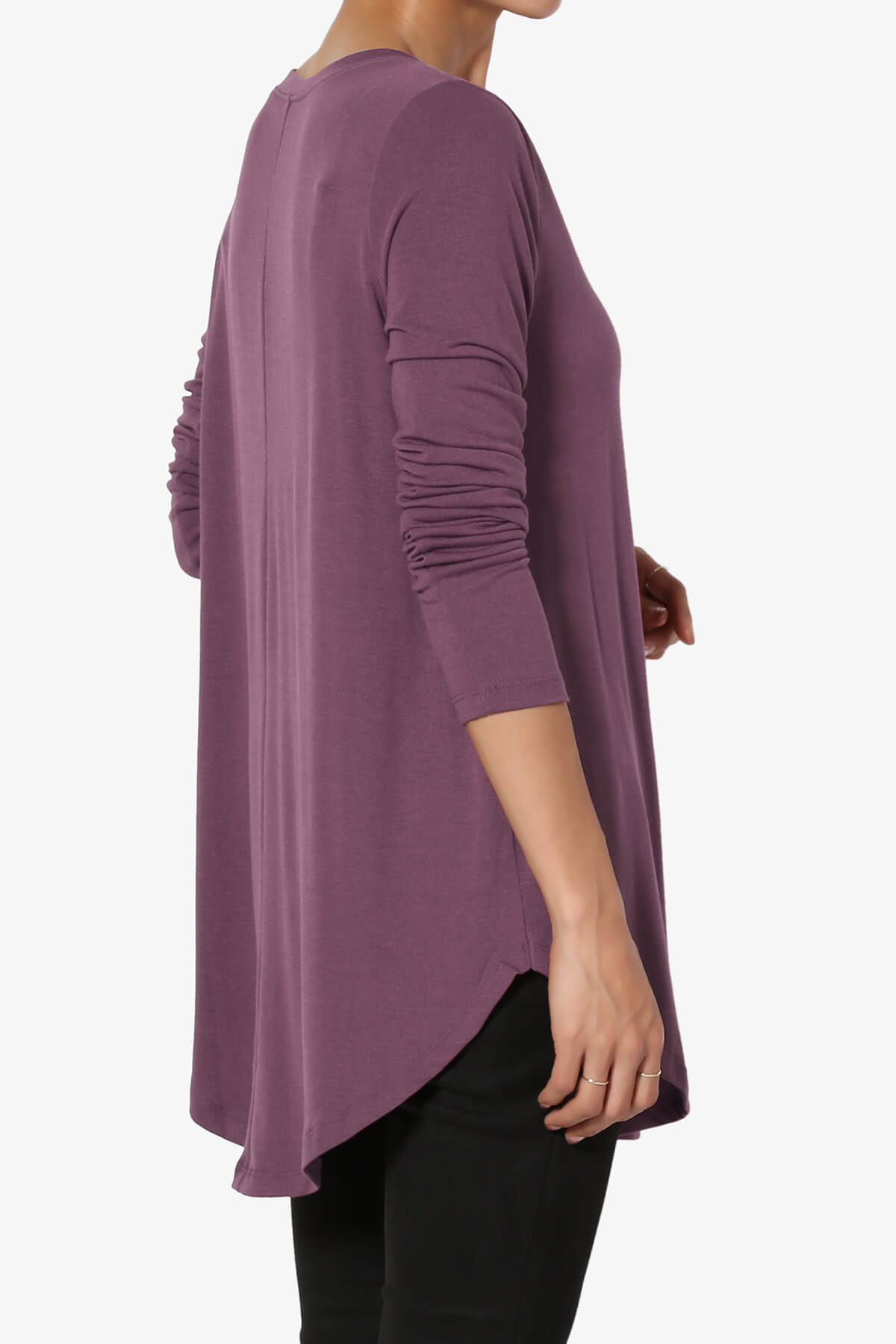 Ramada Long Sleeve Flowy Jersey Top DUSTY PLUM_4