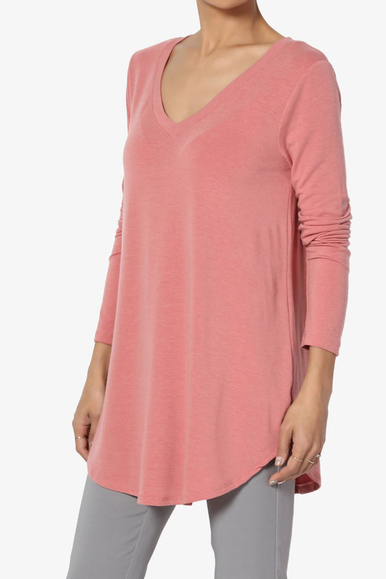 Load image into Gallery viewer, Ramada Long Sleeve Flowy Jersey Top DUSTY ROSE_3
