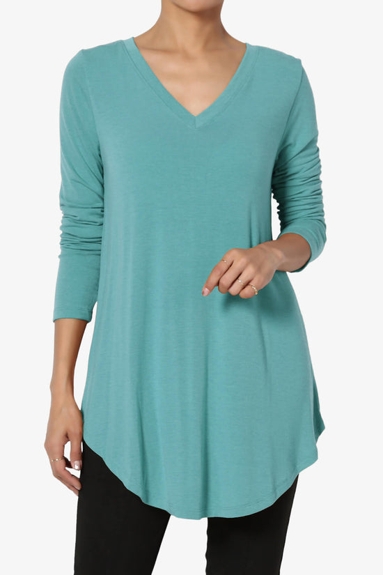 Load image into Gallery viewer, Ramada Long Sleeve Flowy Jersey Top DUSTY TEAL_1
