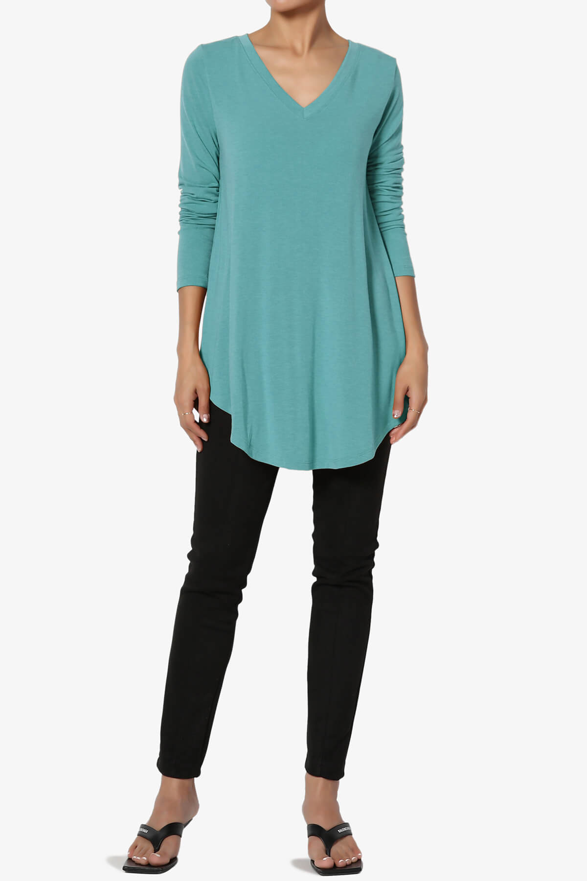 Load image into Gallery viewer, Ramada Long Sleeve Flowy Jersey Top DUSTY TEAL_6
