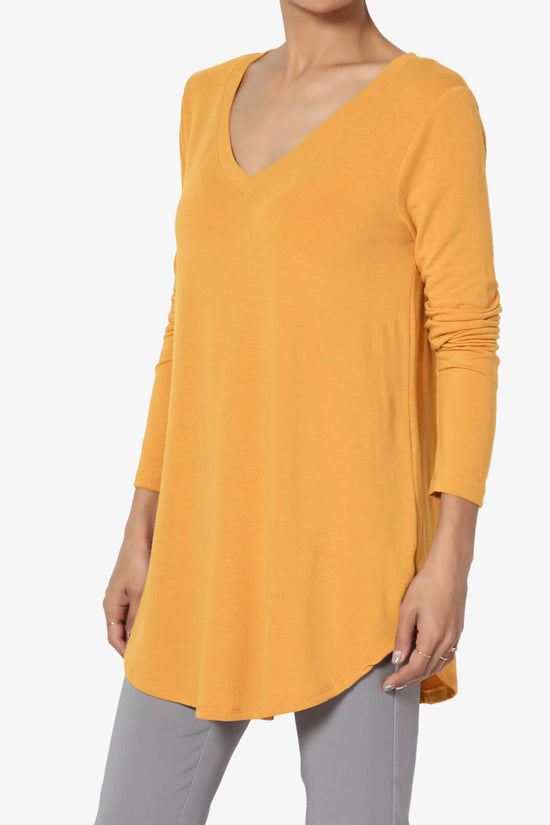 Ramada Long Sleeve Flowy Jersey Top GOLDEN MUSTARD_3