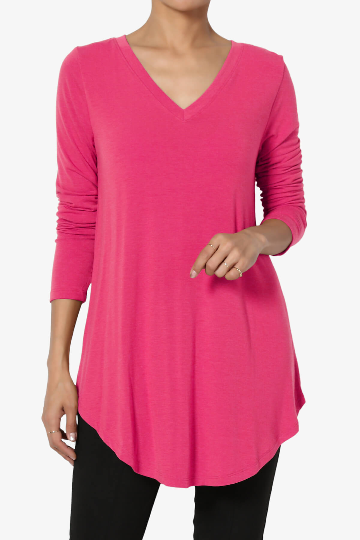 Load image into Gallery viewer, Ramada Long Sleeve Flowy Jersey Top HOT PINK_1
