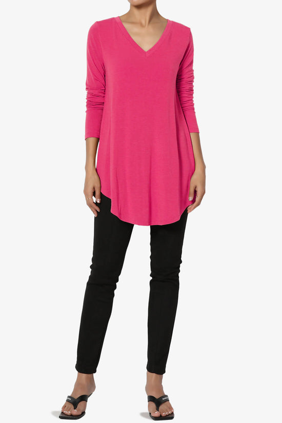 Load image into Gallery viewer, Ramada Long Sleeve Flowy Jersey Top HOT PINK_6
