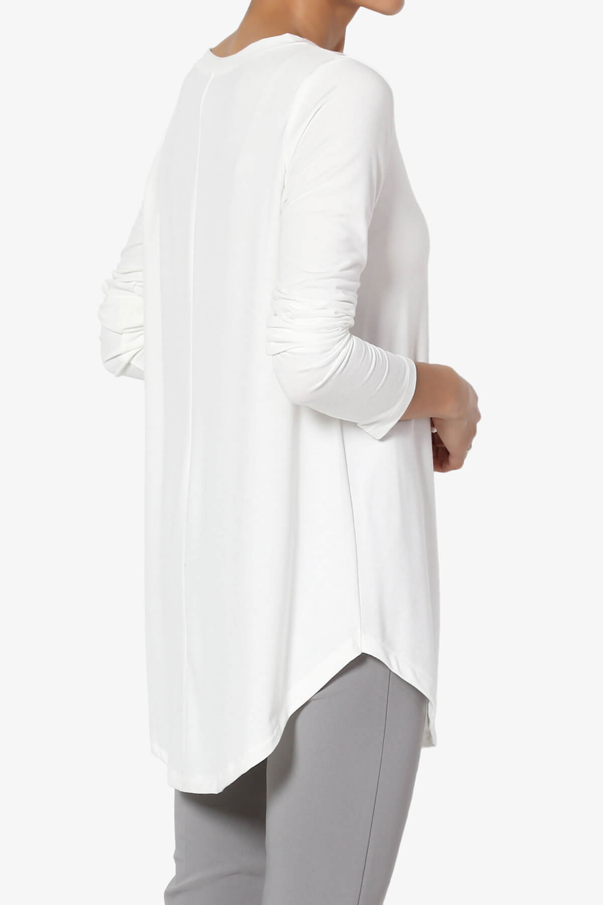 Ramada Long Sleeve Flowy Jersey Top IVORY_4