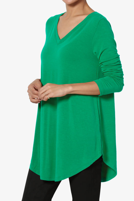 Load image into Gallery viewer, Ramada Long Sleeve Flowy Jersey Top KELLY GREEN_3
