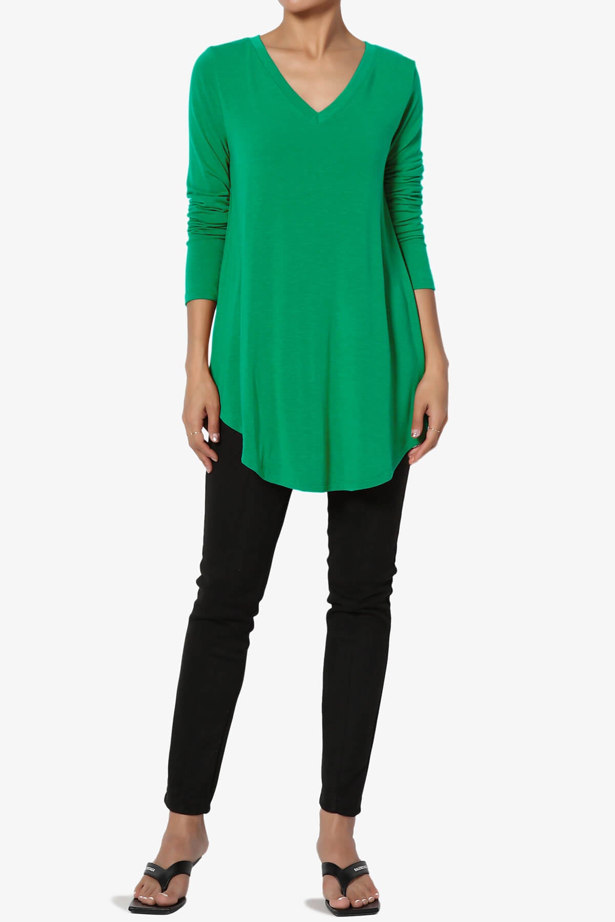 Load image into Gallery viewer, Ramada Long Sleeve Flowy Jersey Top KELLY GREEN_6
