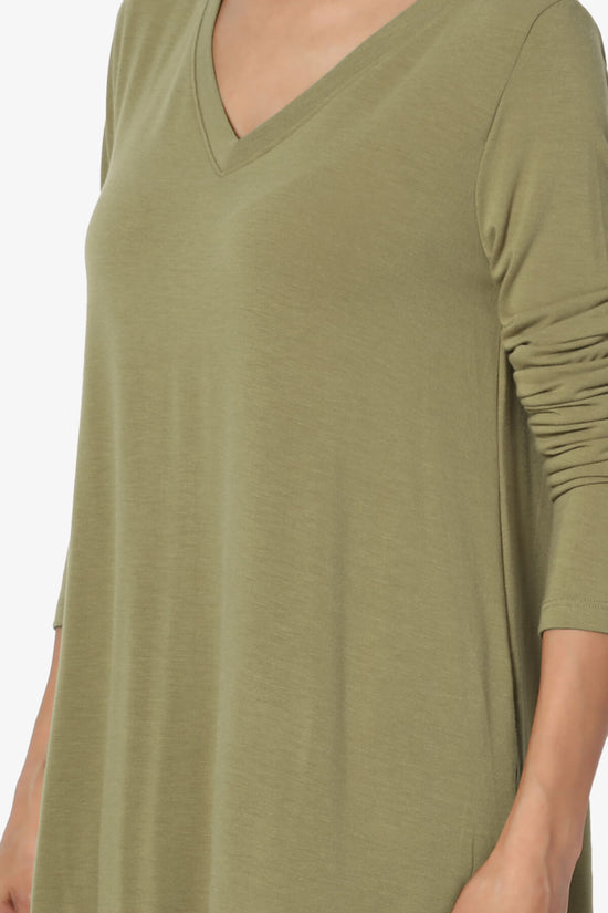 Ramada Long Sleeve Flowy Jersey Top KHAKI GREEN_5