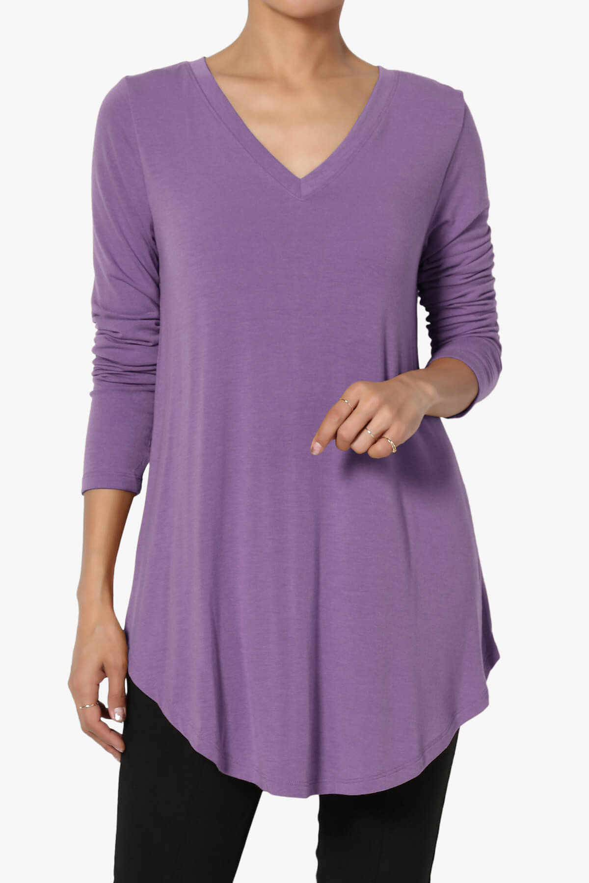 Load image into Gallery viewer, Ramada Long Sleeve Flowy Jersey Top LILAC_1
