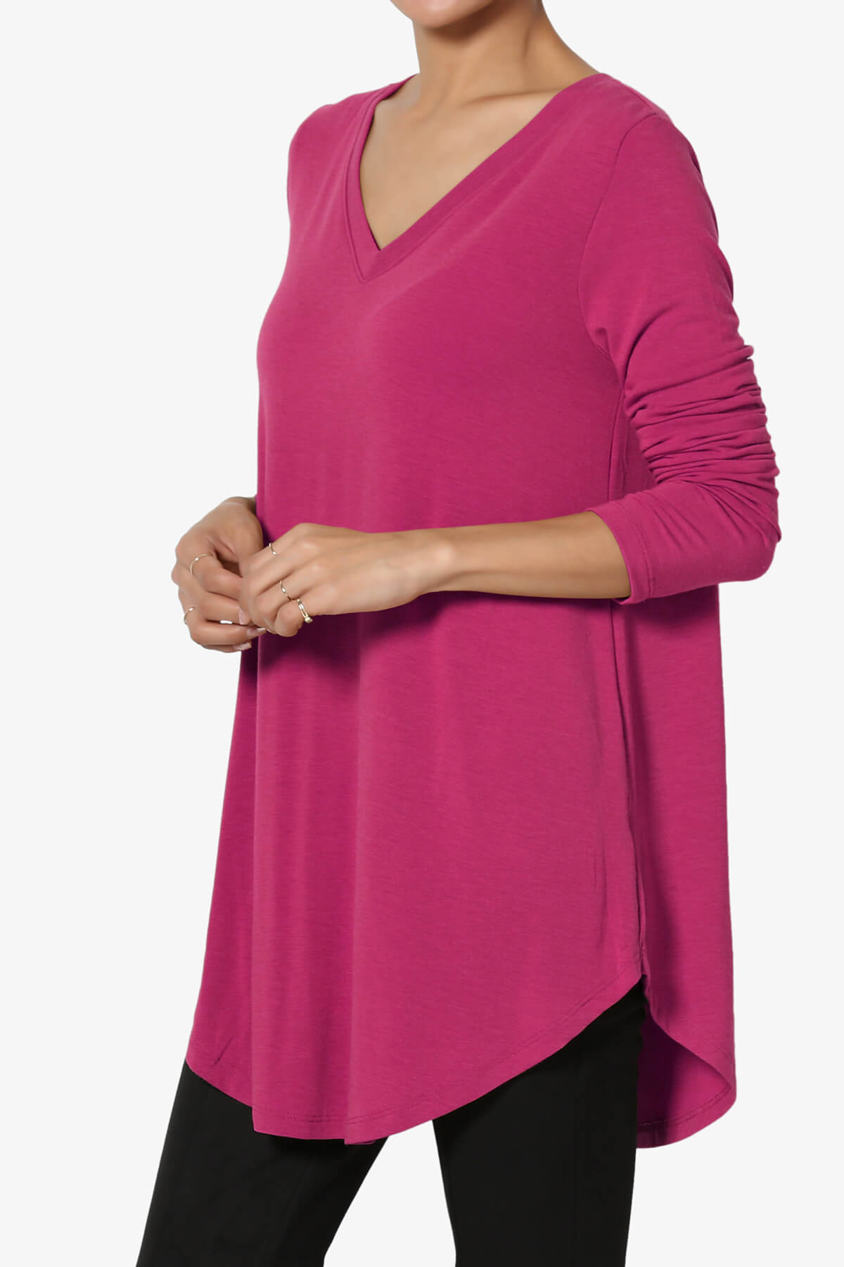 Load image into Gallery viewer, Ramada Long Sleeve Flowy Jersey Top MAGENTA_3
