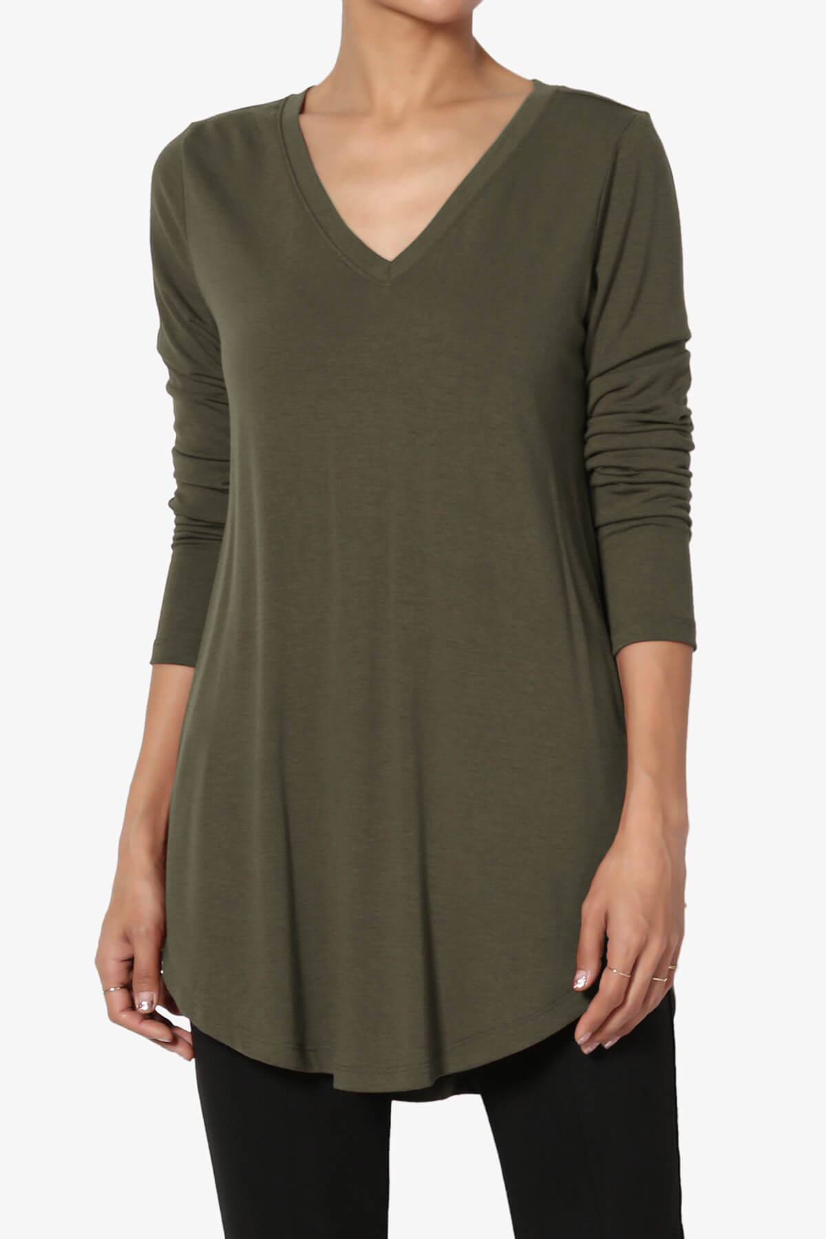 Load image into Gallery viewer, Ramada Long Sleeve Flowy Jersey Top OLIVE_1
