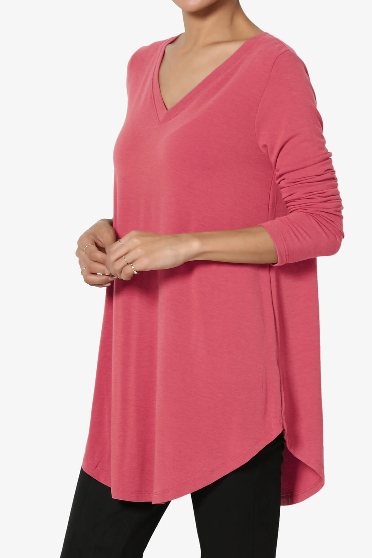 Load image into Gallery viewer, Ramada Long Sleeve Flowy Jersey Top ROSE_3
