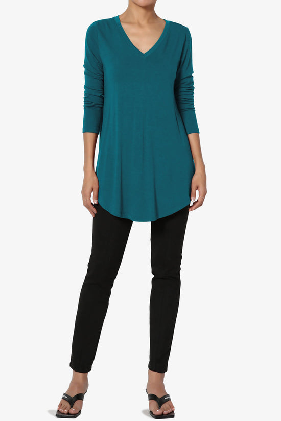Load image into Gallery viewer, Ramada Long Sleeve Flowy Jersey Top TEAL_6
