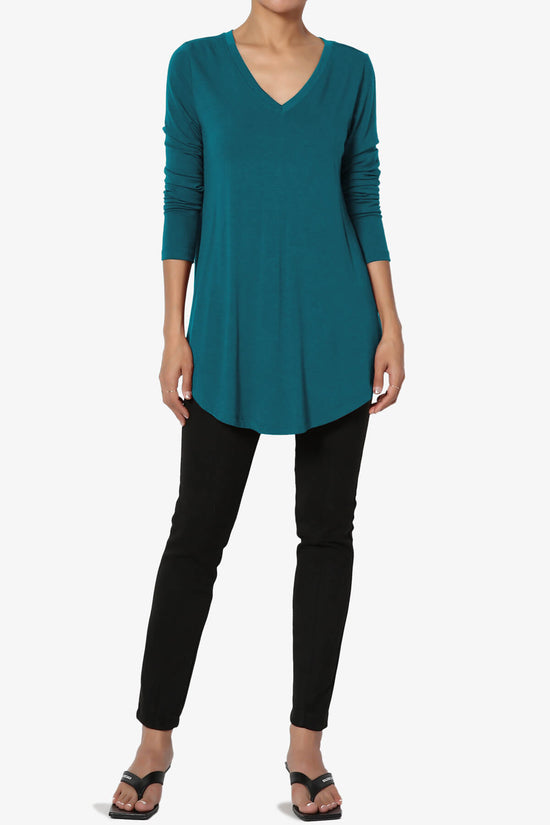 Ramada Long Sleeve Flowy Jersey Top TEAL_6